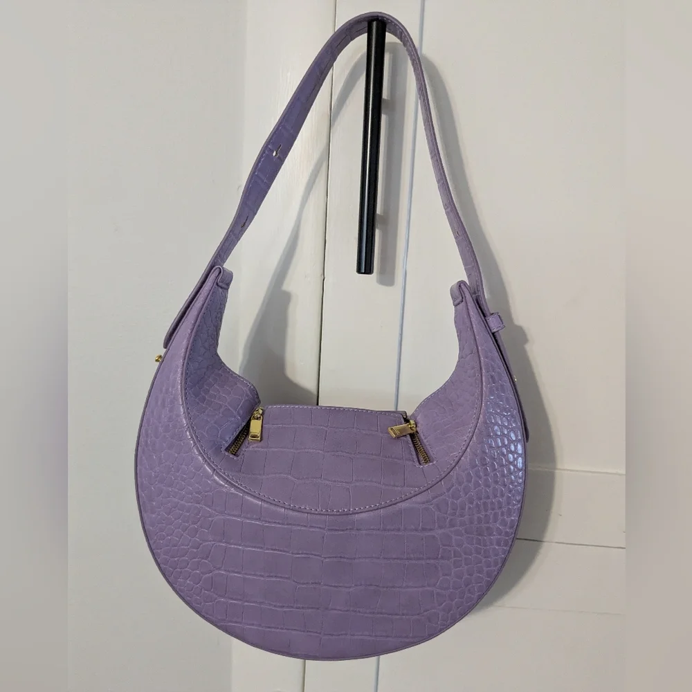 JW Pei Lavender Croc-Embossed Shoulder Bag - Picture 12 of 15